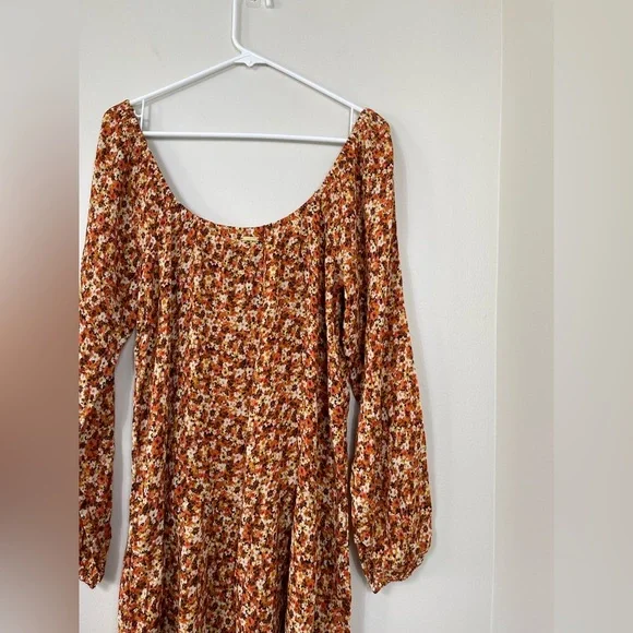 Billabong Floral Fit Long Sleeve Mini Dress Beach Tropical Size SP NWOT - Picture 9 of 13